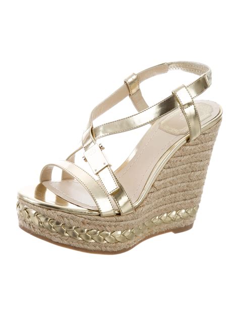 dior gold espadrilles|christian Dior ladies sandals.